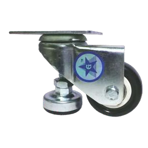 Adjustable PVC Caster, swivel (black wheel)