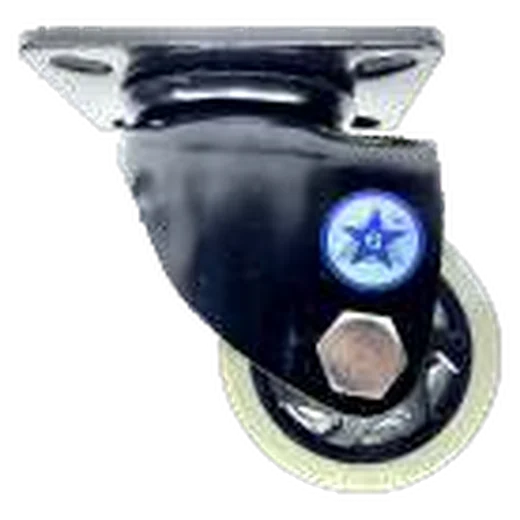 Grey & Orange PU Caster, swivel