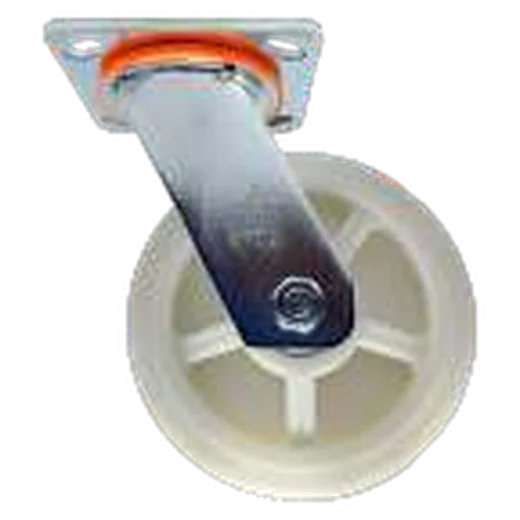White PP Caster, Black Coated, swivel
