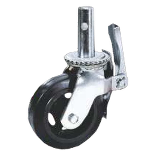 Scaffolding CI Rubber Caster, swivel